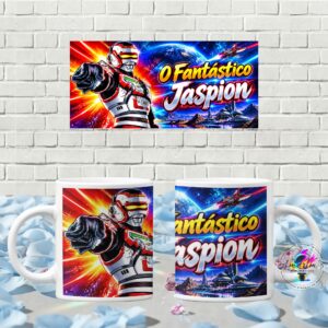Caneca Jaspion 325ml Personalizada Herói Tokusatsu Série Japonesa Presente Geek